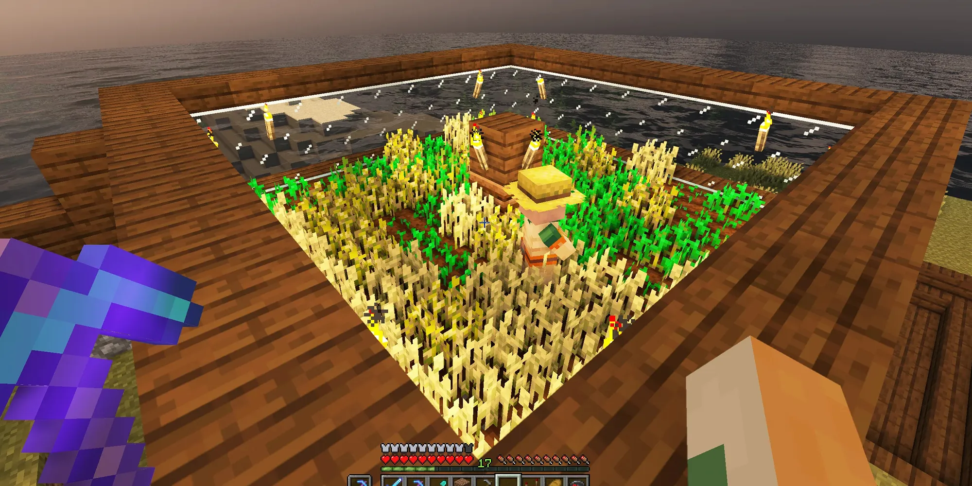 Автоматическая пшеничная ферма в Minecraft