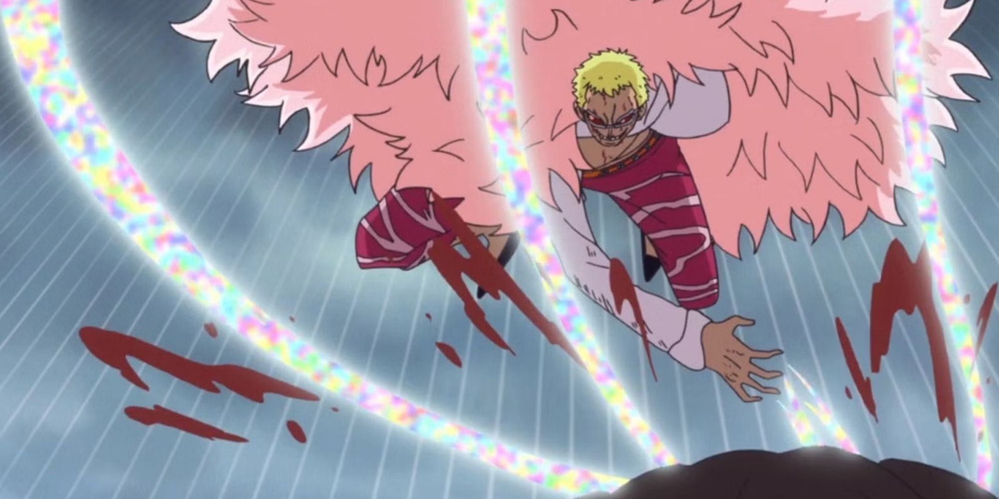 One Piece - Doflamingo Slicing Someone With His Devil Fruit