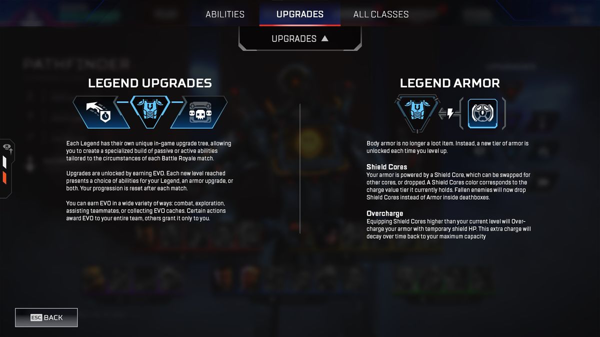 Apex Legends截图详细说明了新的英雄升级系统