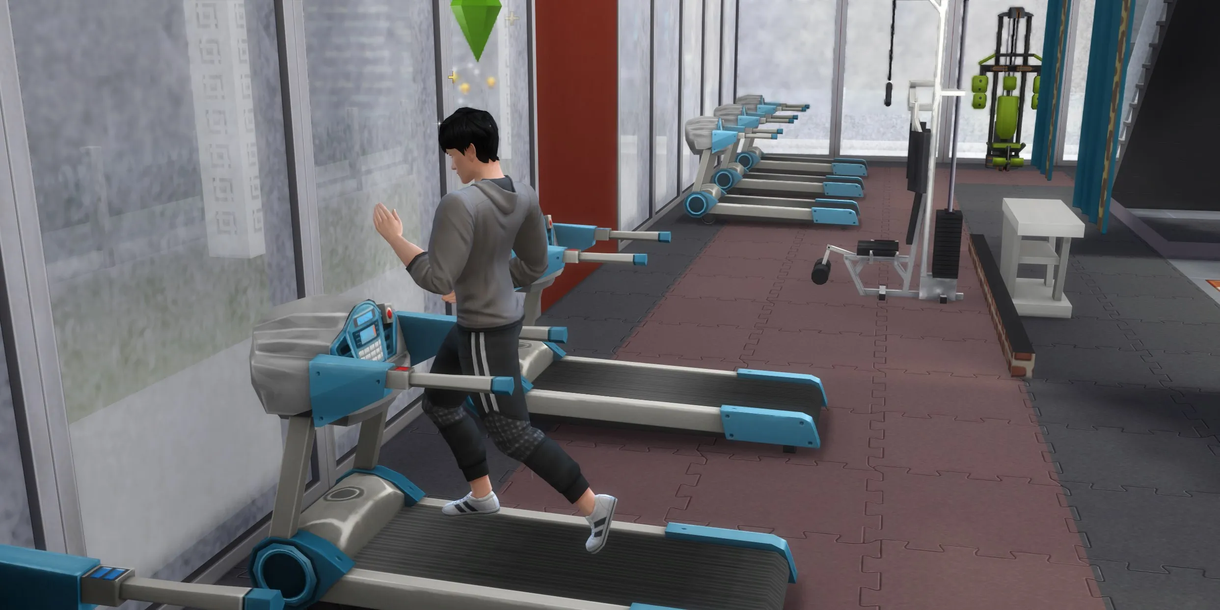The Sims 4: 一个Sim正在进行充满活力的慢跑