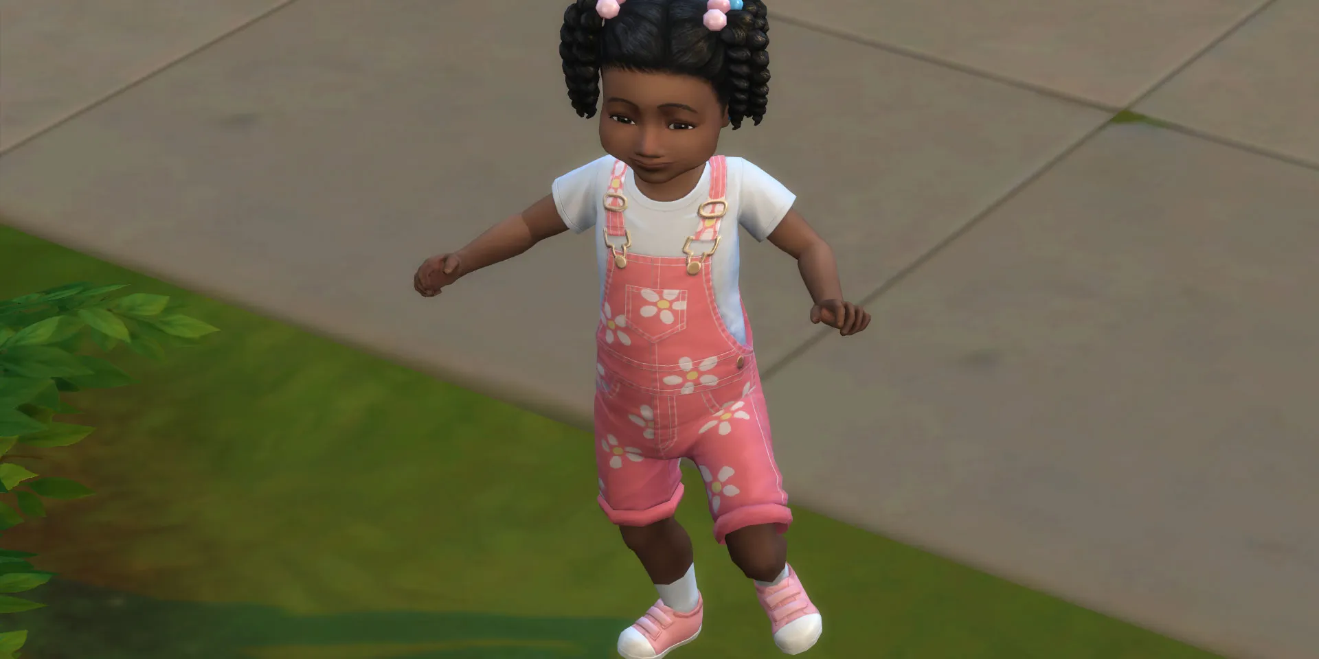 Un bambino che si aggira fuori in The Sims 4.