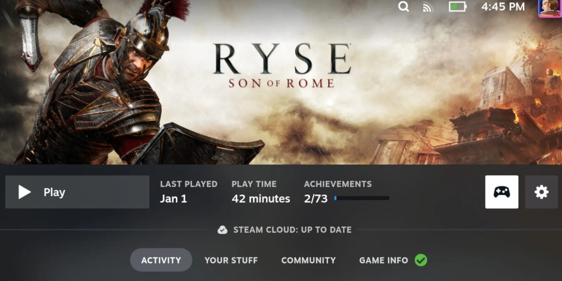 Steam Deck Ryse: Son of Rome