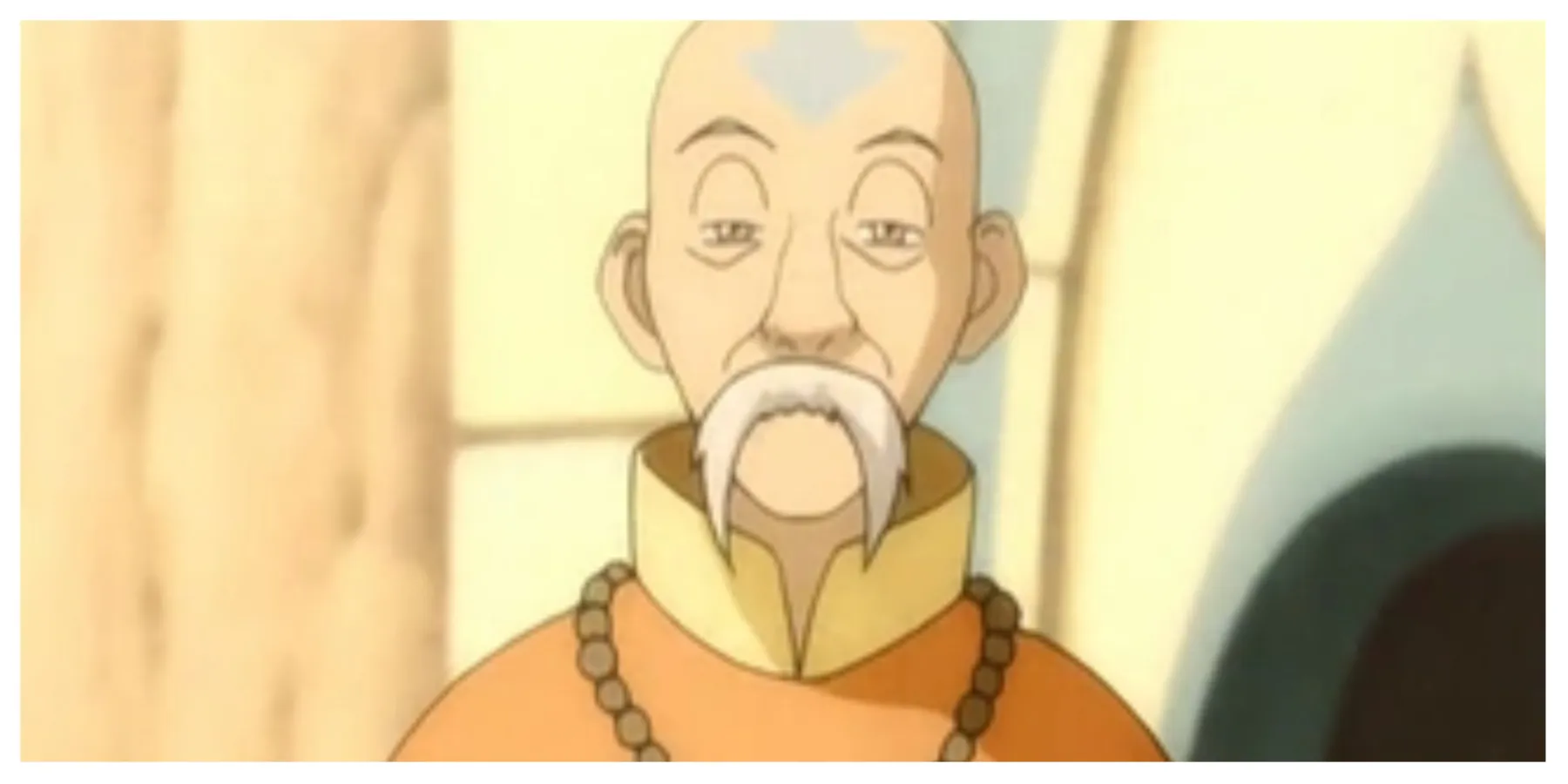 Monk Gyatso hablando con Aang