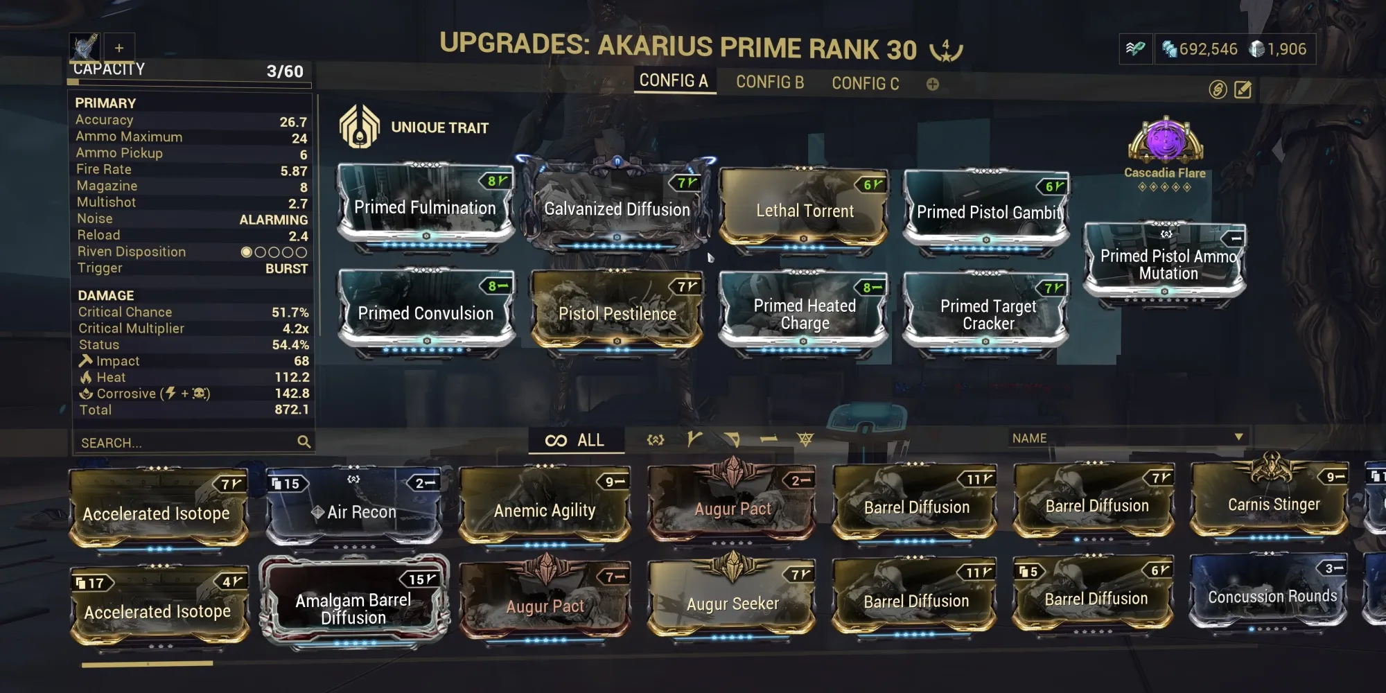 Build di Endgame per l'Akarius Prime di Warframe