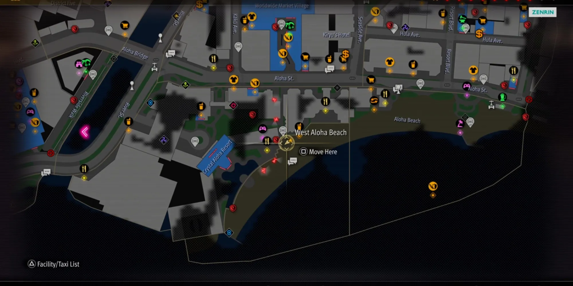 Местонахождение на карте квеста «Самурай, пойдем вместе?» в игре Like a Dragon: Infinite Wealth