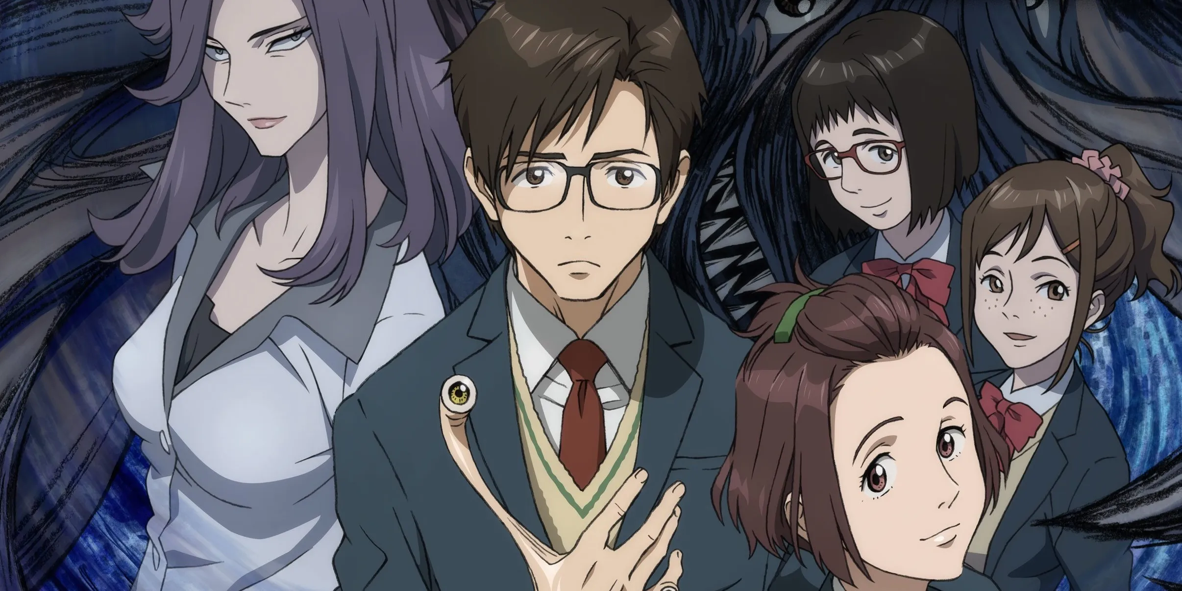 parasyte anime cover characters