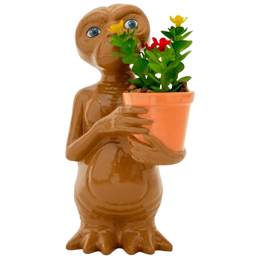 Silver Buffalo E.T. The Extra-Terrestrial 7-Inch Ceramic Planter with Artificial Succulent