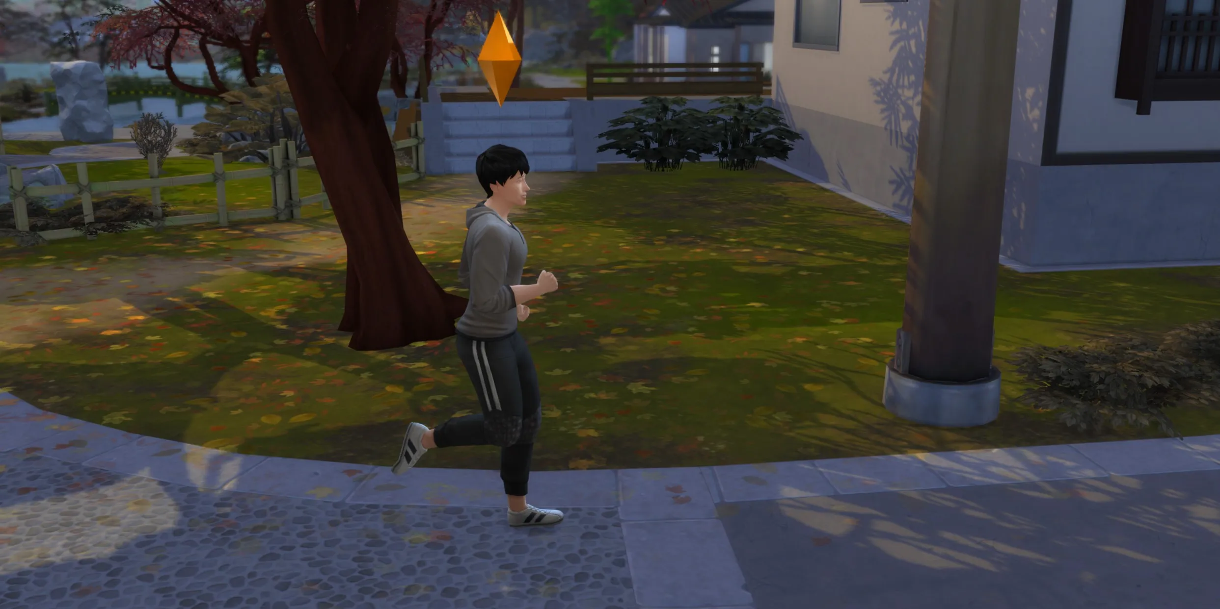 The Sims 4: 一个Sim在慢跑