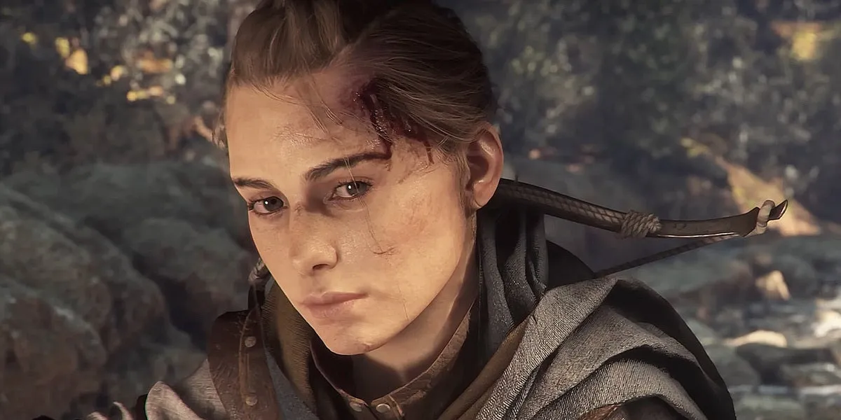 Amicia de Rune sitting with a wound in A Plague Tale: Requiem