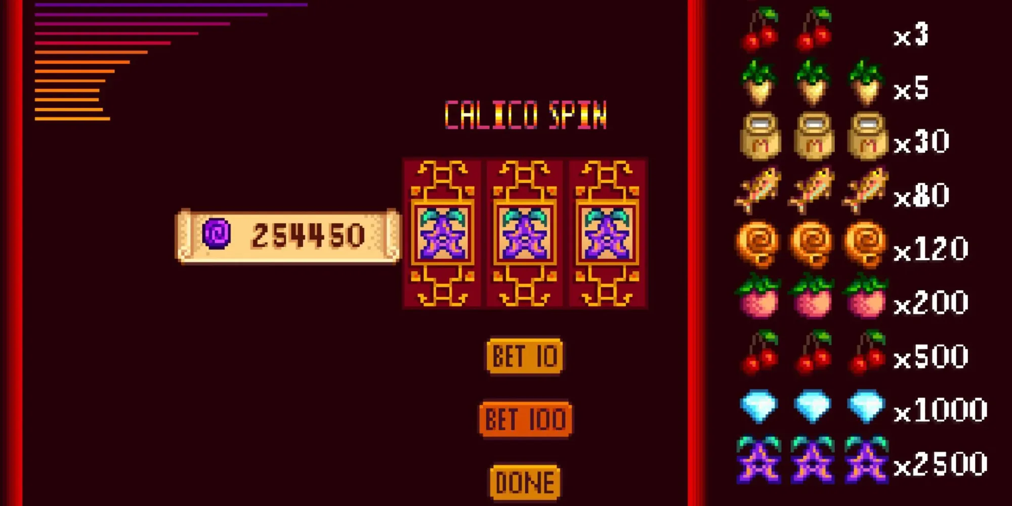 giocatore che atterra su tre stardrops nella slot machine