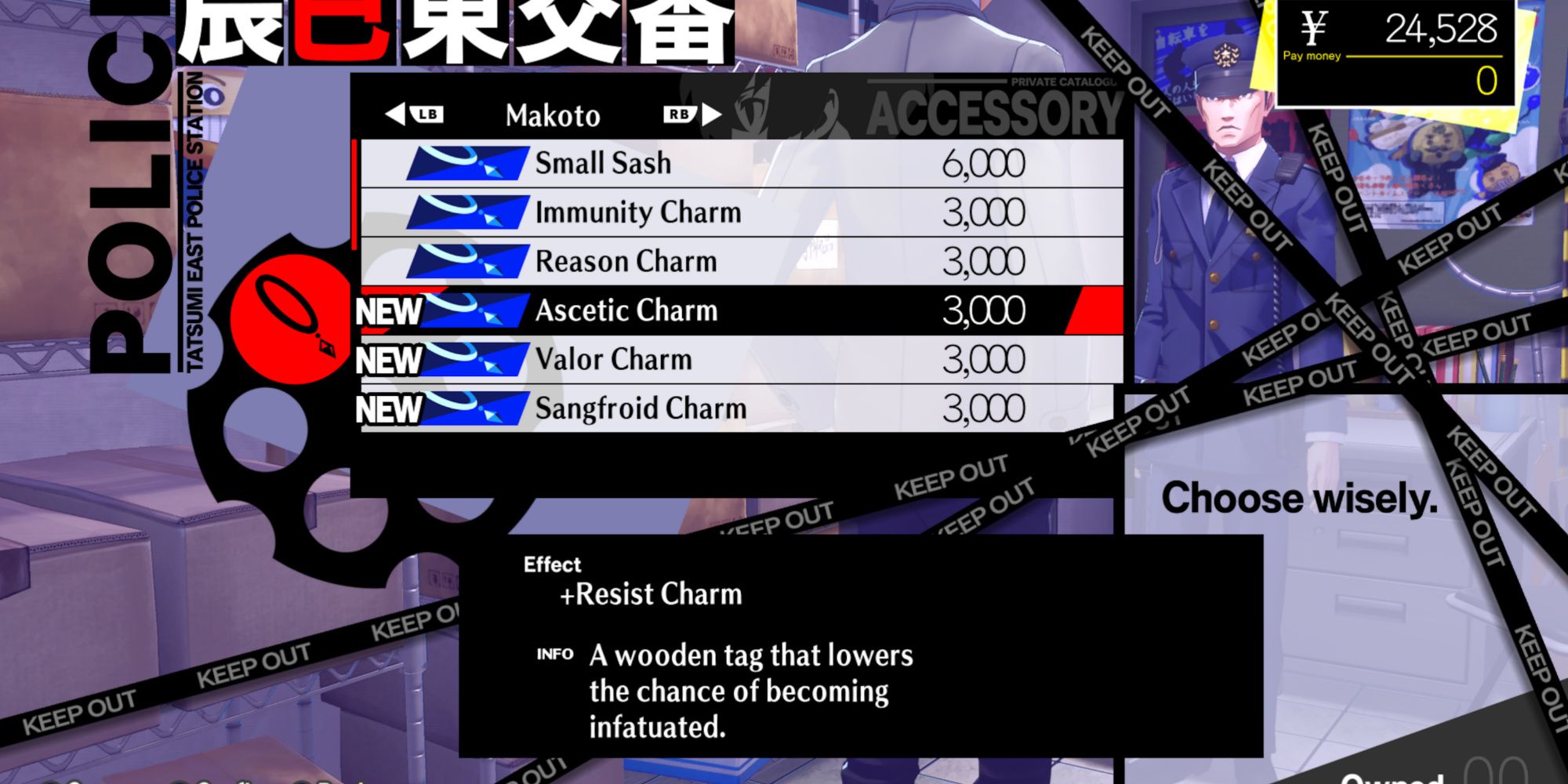 Ascetic Charm accessory in Persona 3 Reload