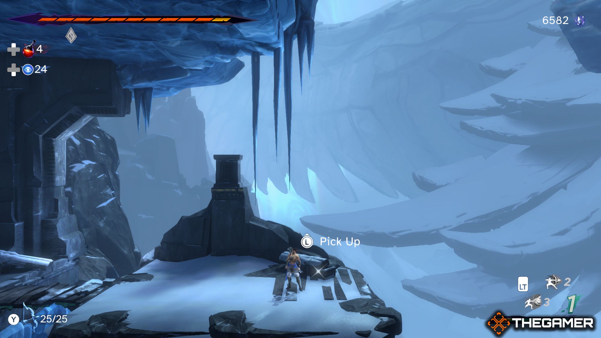 Sargon in piedi su una scogliera ghiacciata