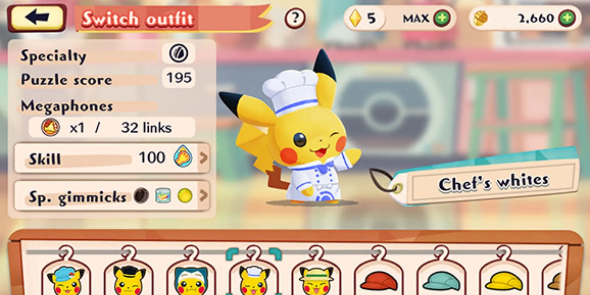 Il giocatore prepara un piatto utilizzando ingredienti freschi con Pikachu