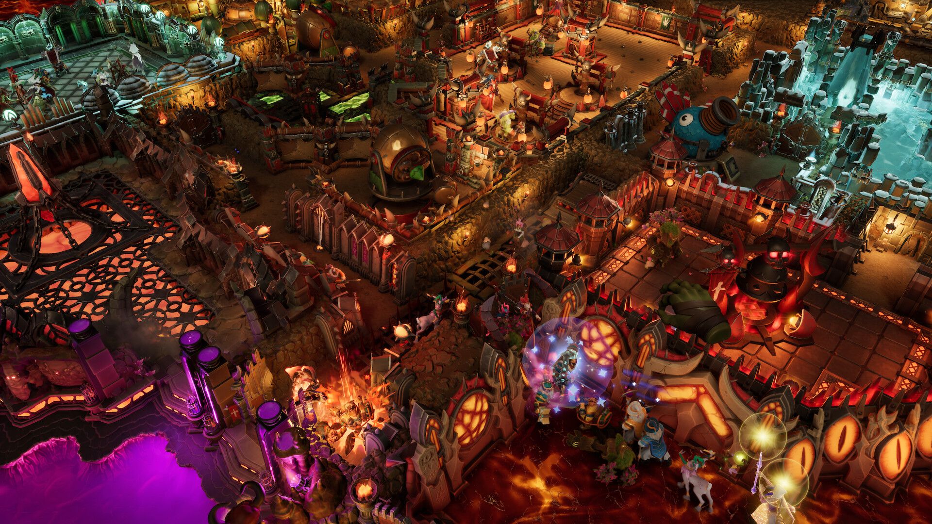 Uno screenshot di Dungeons 4 che mostra una disposizione del dungeon in game finale