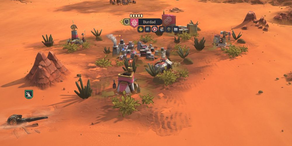 Dune: Spice Wars における House Ecaz の庭園リゾート、スペーシングギルド支社と墜落したオーニソプター