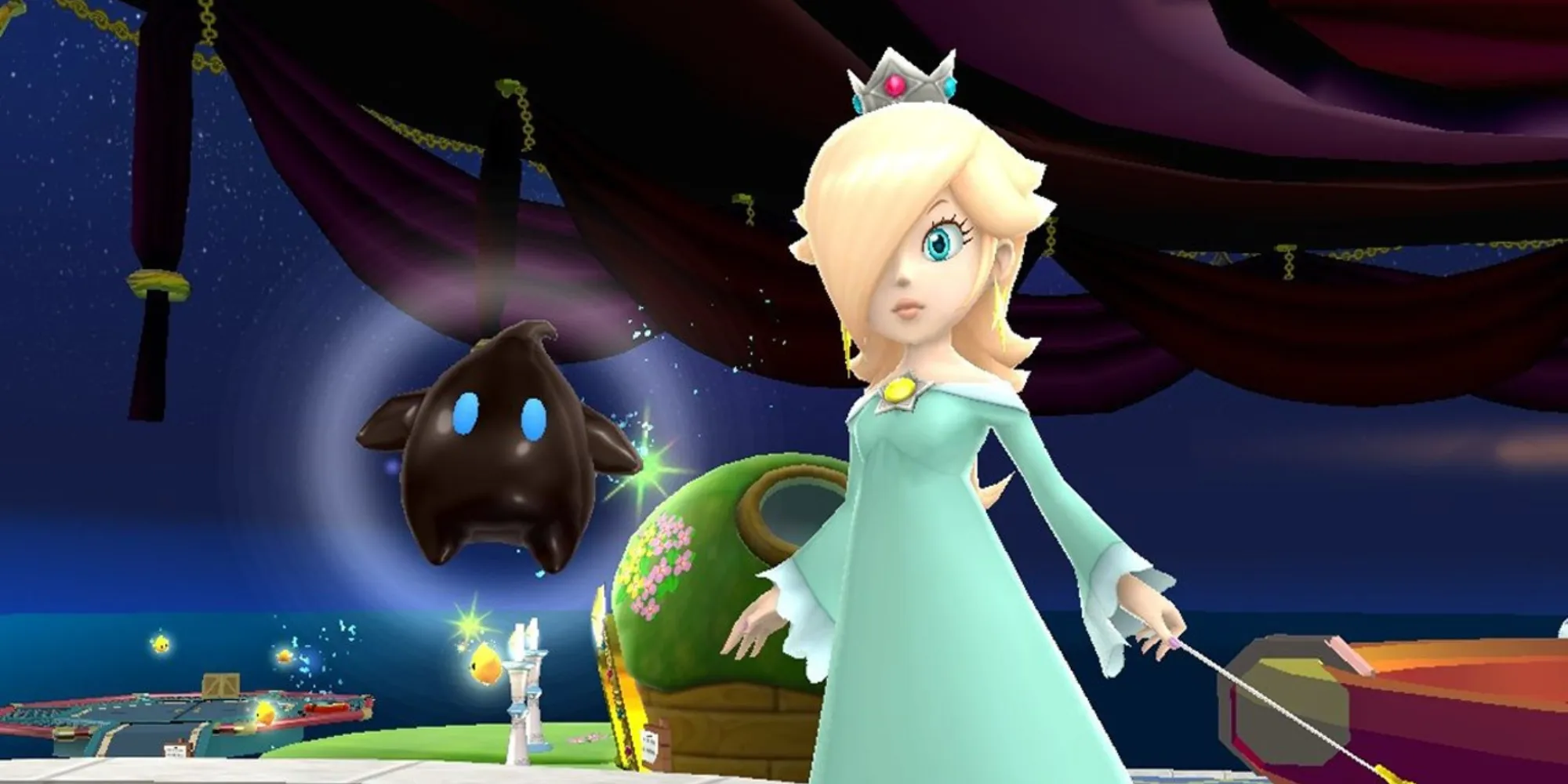 Rosalina with a black Luma in the Comet Observatory