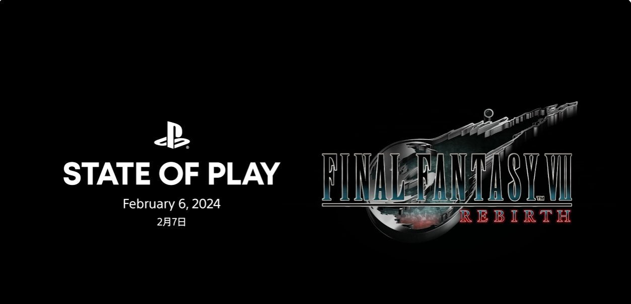 Логотип State of Play и логотип Final Fantasy 7: Rebirth