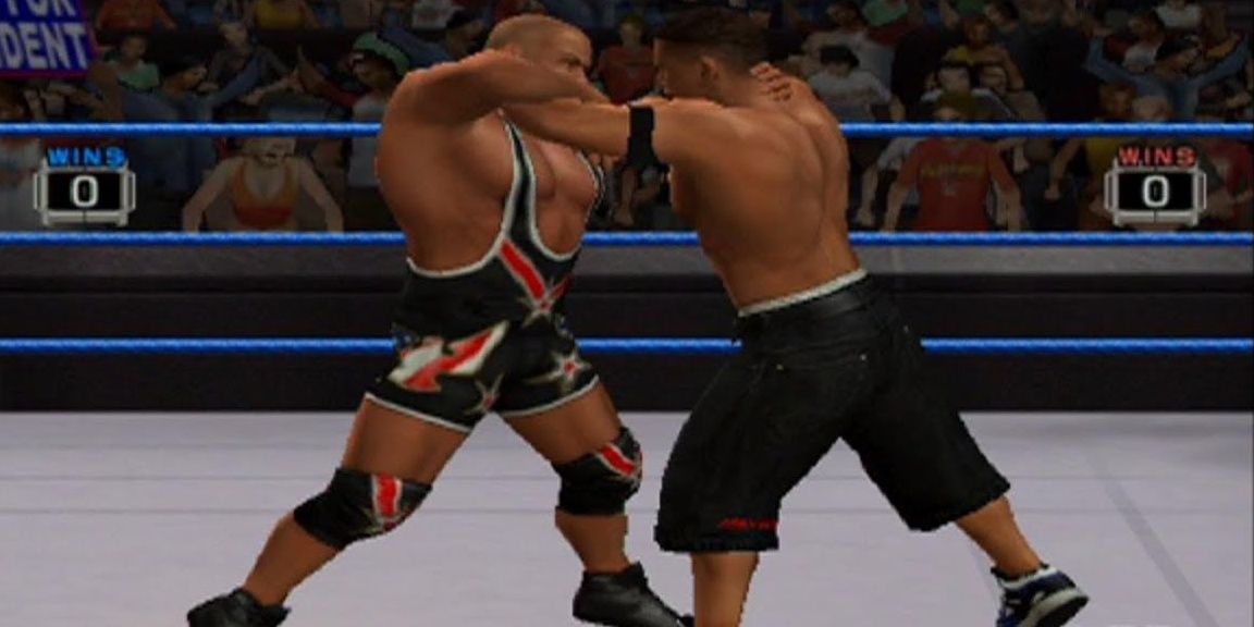 John Cena lutte avec Kurt Angle