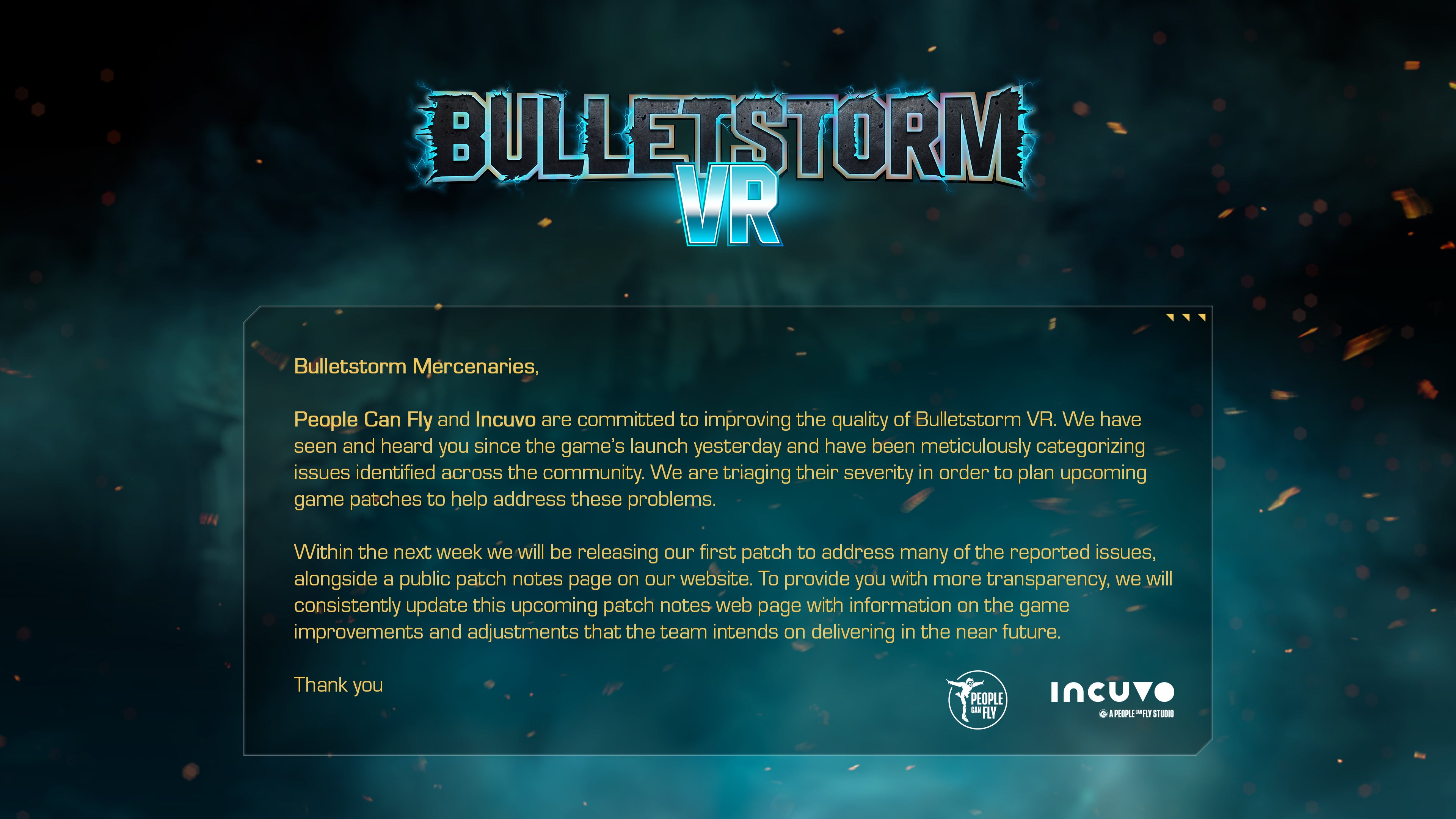Bulletstorm VRメッセージ