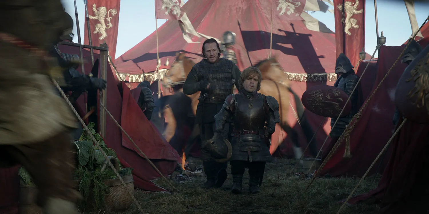 Tyrion and Bronn before the Battle of the Green Fork