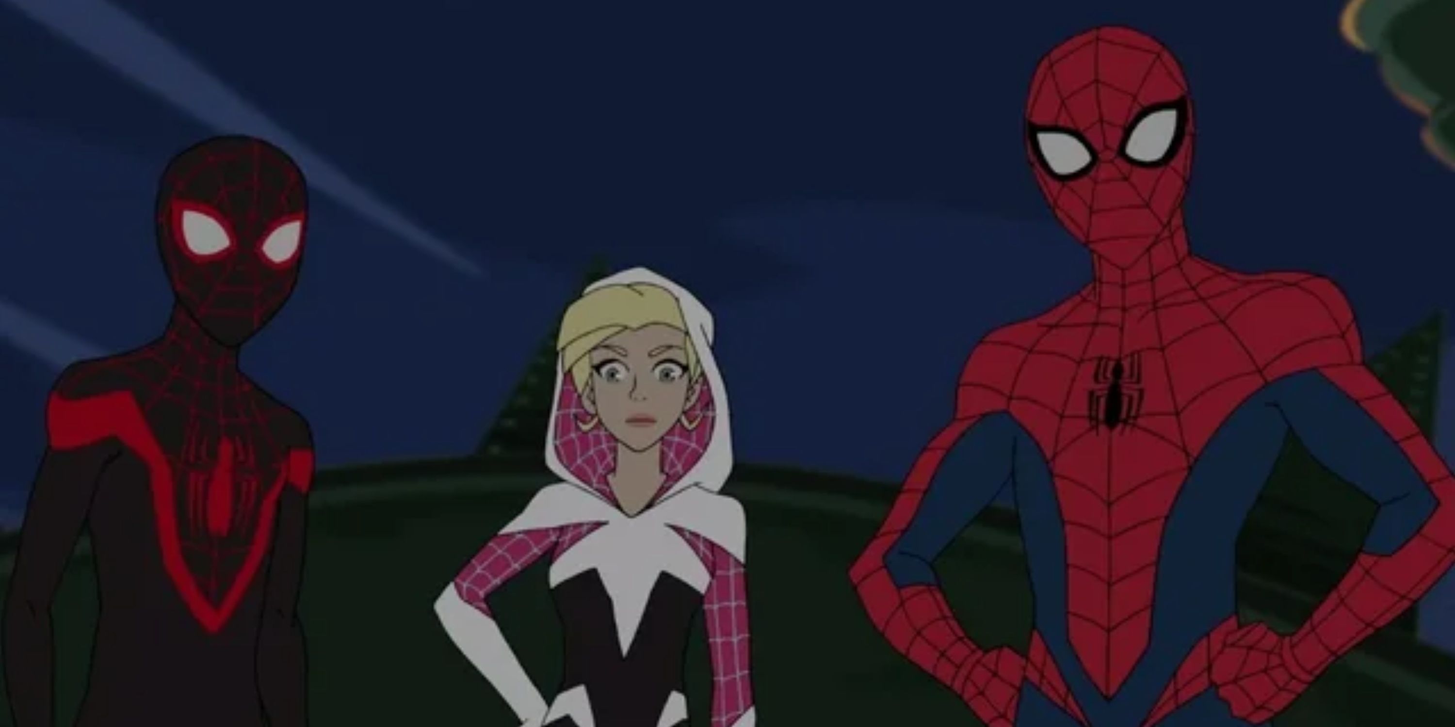 miles morales, gwen stacey, peter parker