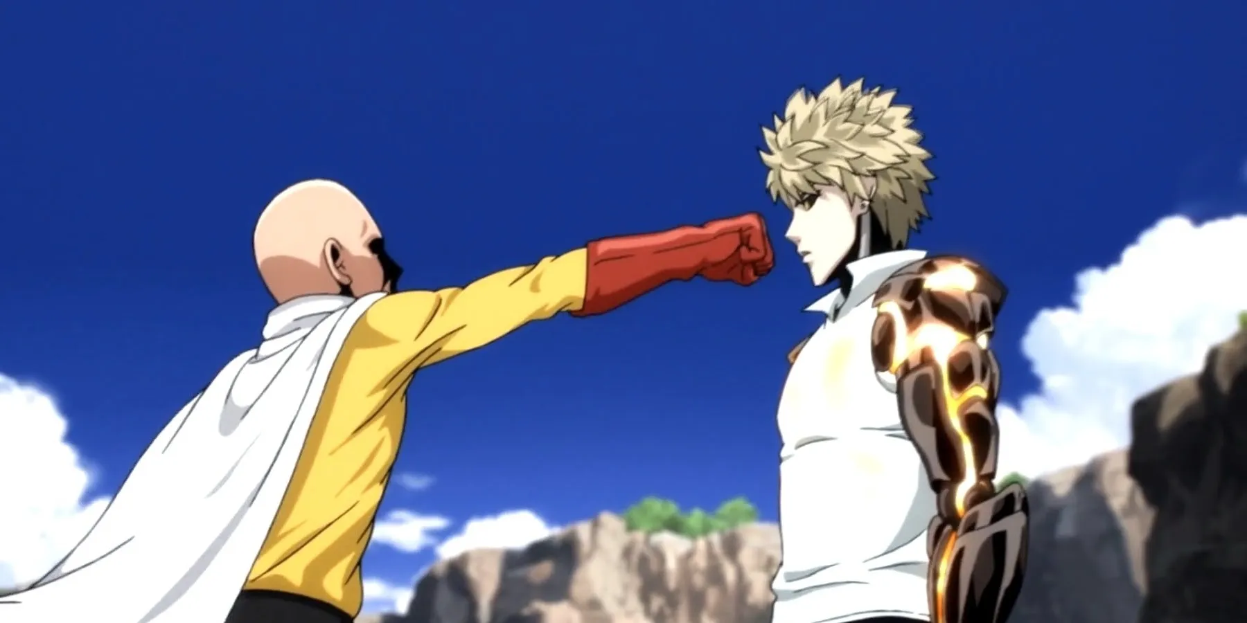 Genos et Saitama en train de se battre