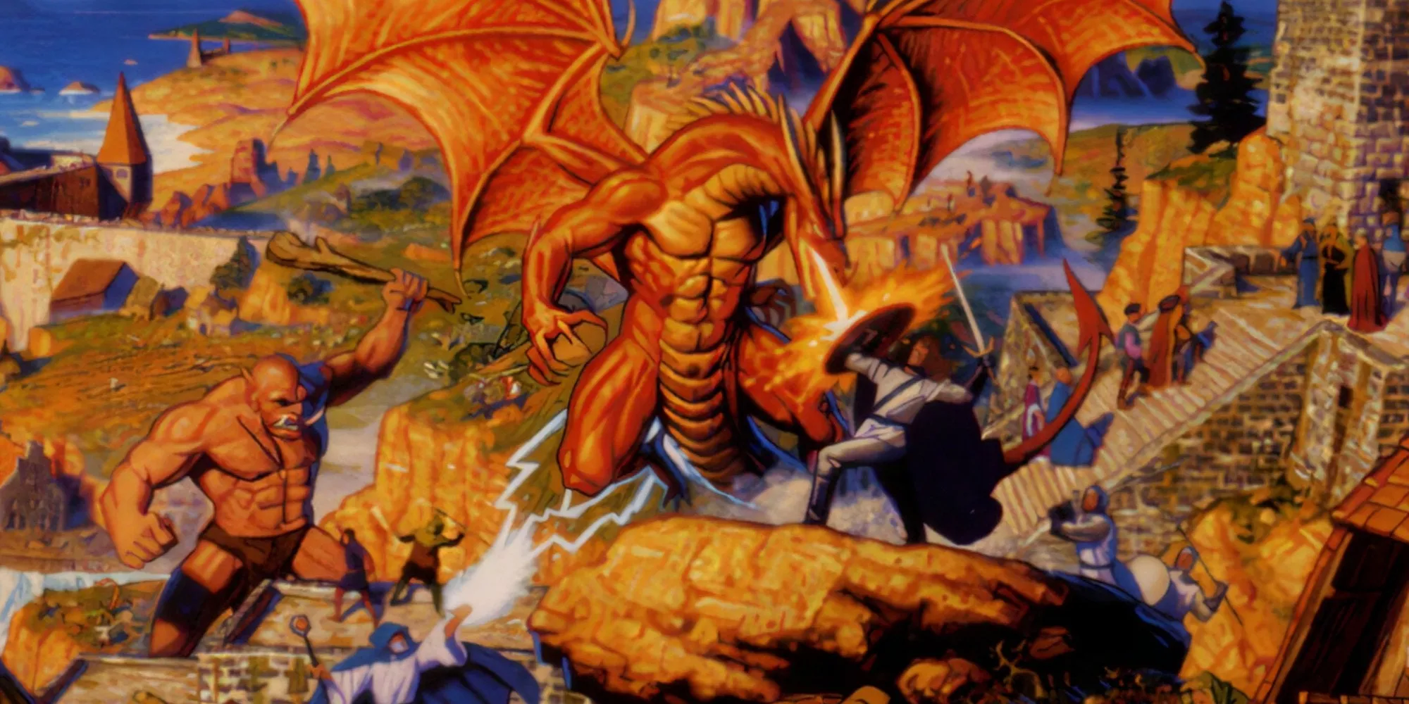 Diversi personaggi di Ultima Online in combattimento