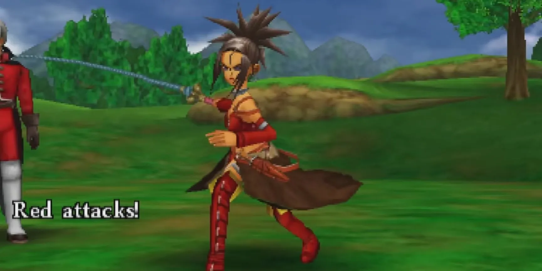 Rosso incide con la spada in Dragon Quest 8 per il 3DS
