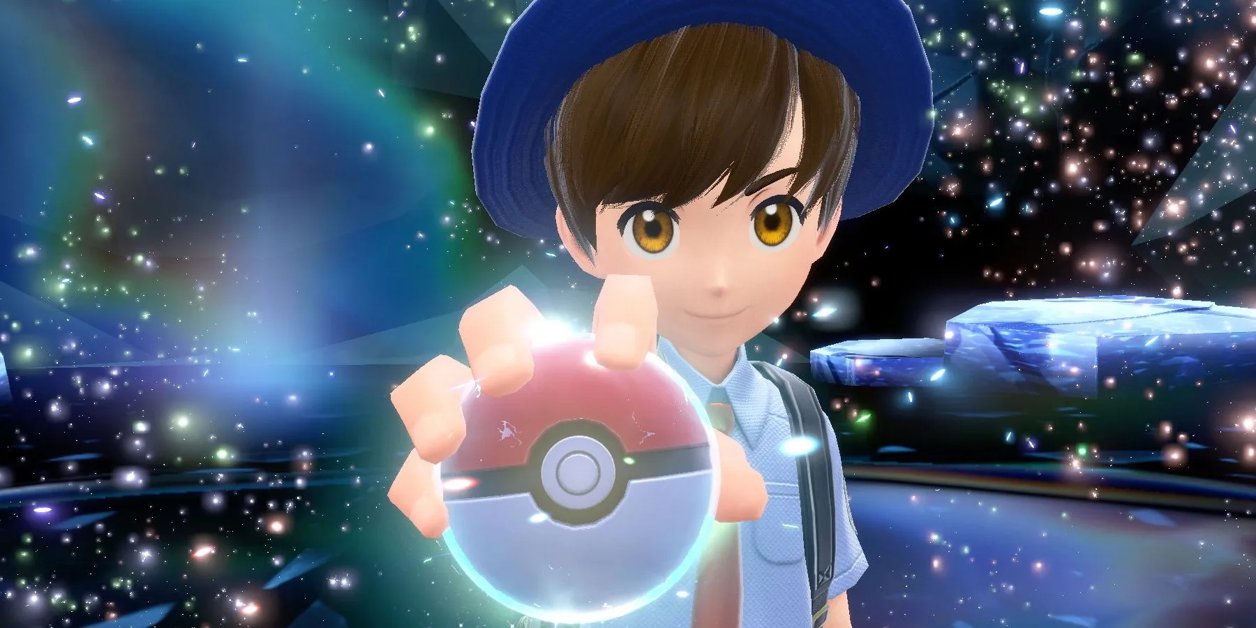Personnage de Pokémon Écarlate et Violette tenant une Poké Ball
