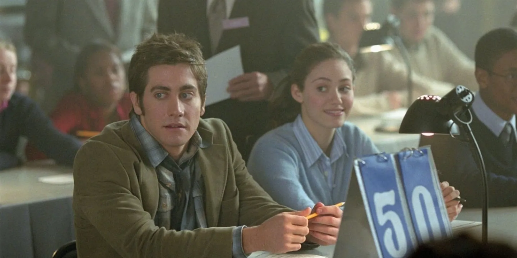 Jake Gyllenhaal and Emmy Rossum in The Day After Tomorrow