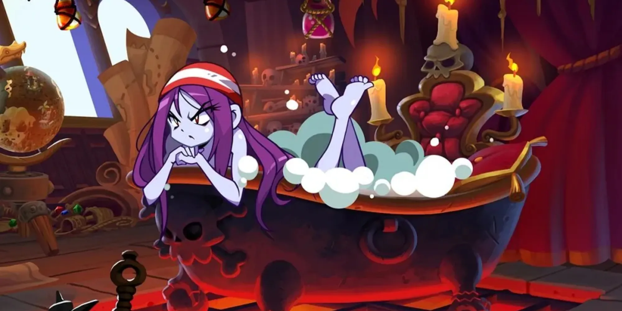 Risky Boots принимает ванну в игре Shantae Half-Genie Hero