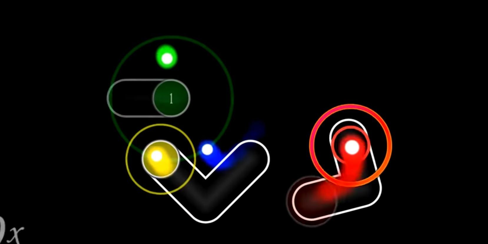 Osu! Tag 4-Player Co-op Red, Green, Blue, And Yellow Nodes On Screen