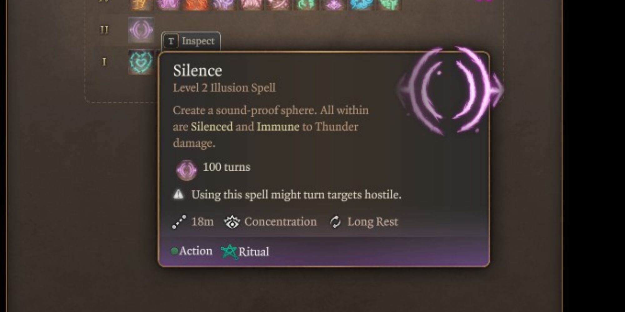 The Silence spell in Baldur’s Gate 3