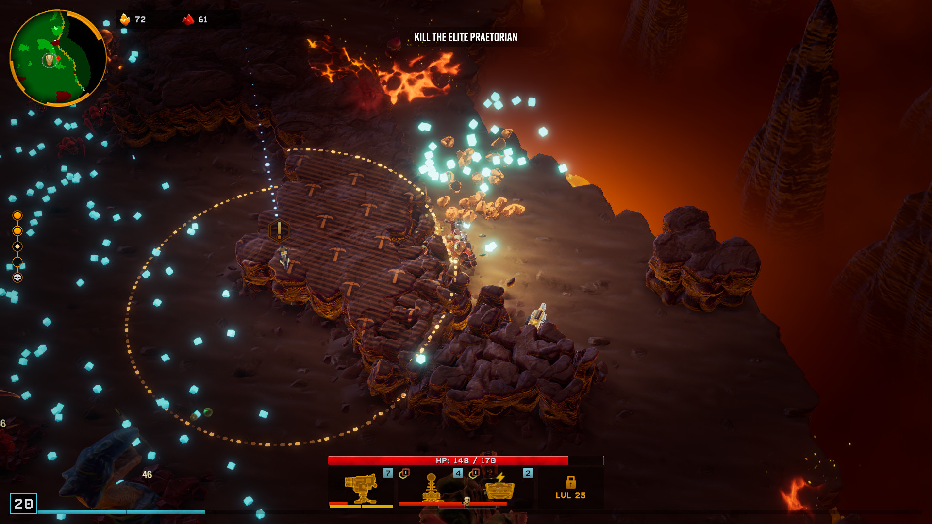 Un giocatore pulisce un Beacon di rifornimento in Deep Rock Galactic: Survivor
