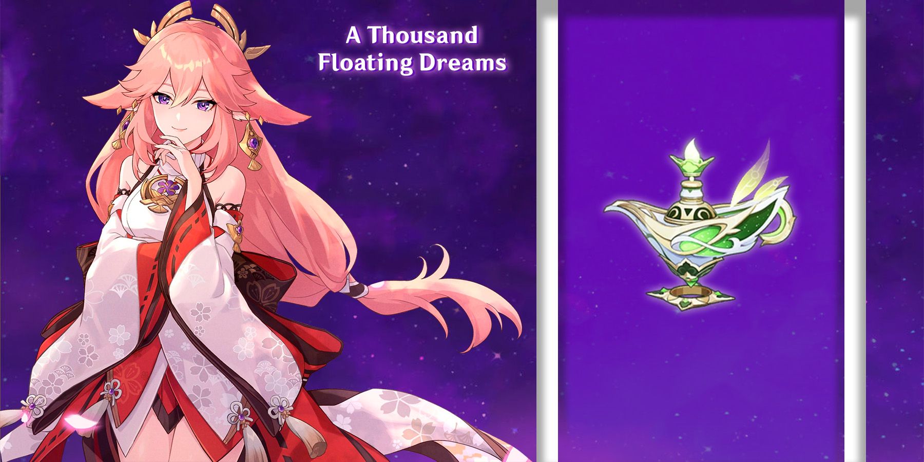 yae miko usando a thousand floating dreams in genshin impact