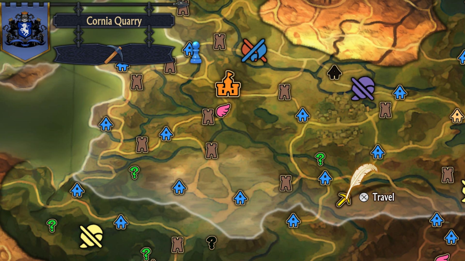 Unicorn Overlord, The Cornia Quarry on the map
