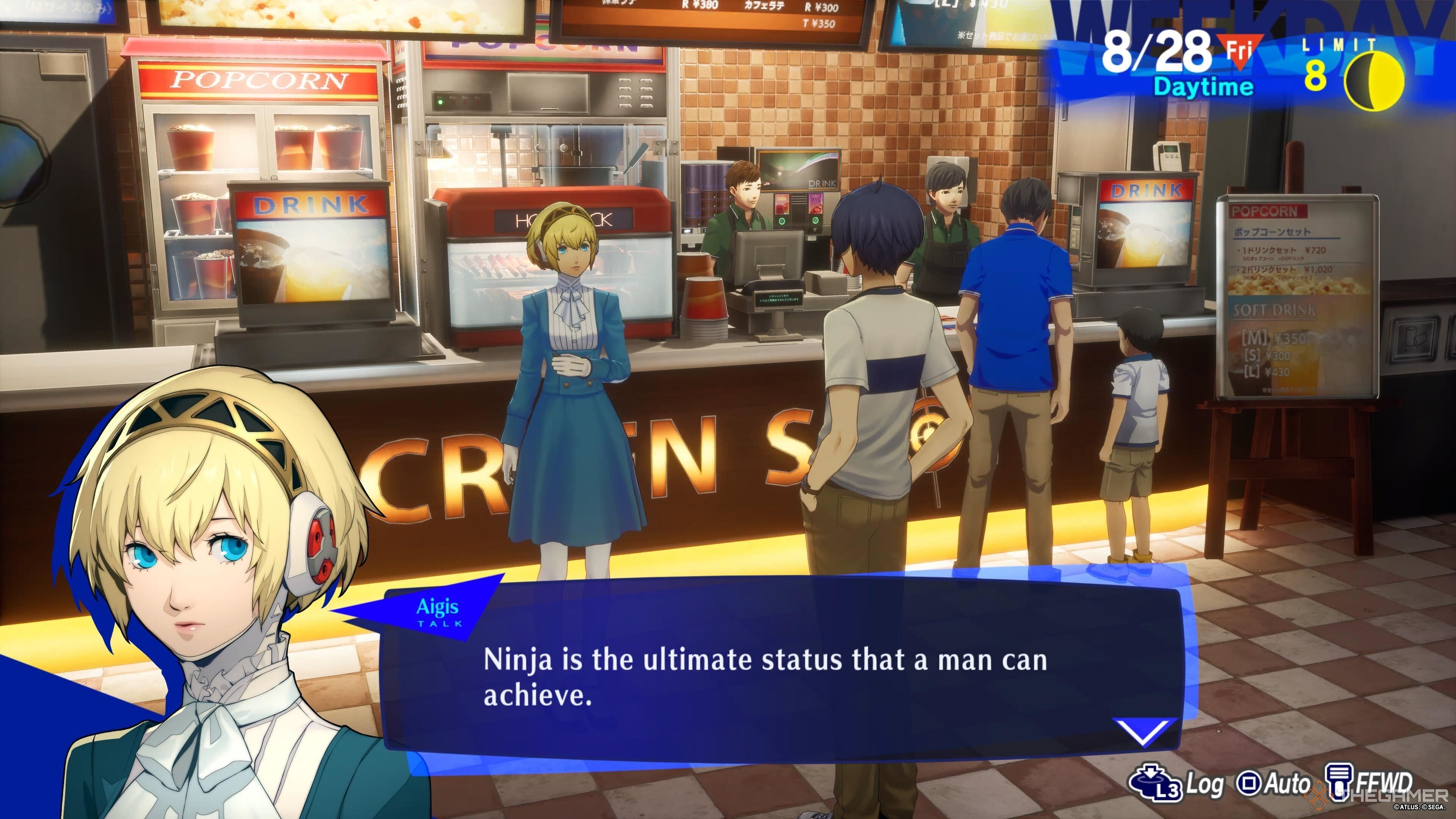 Aigis talks about Ninjas at the movies Persona 3 Reload