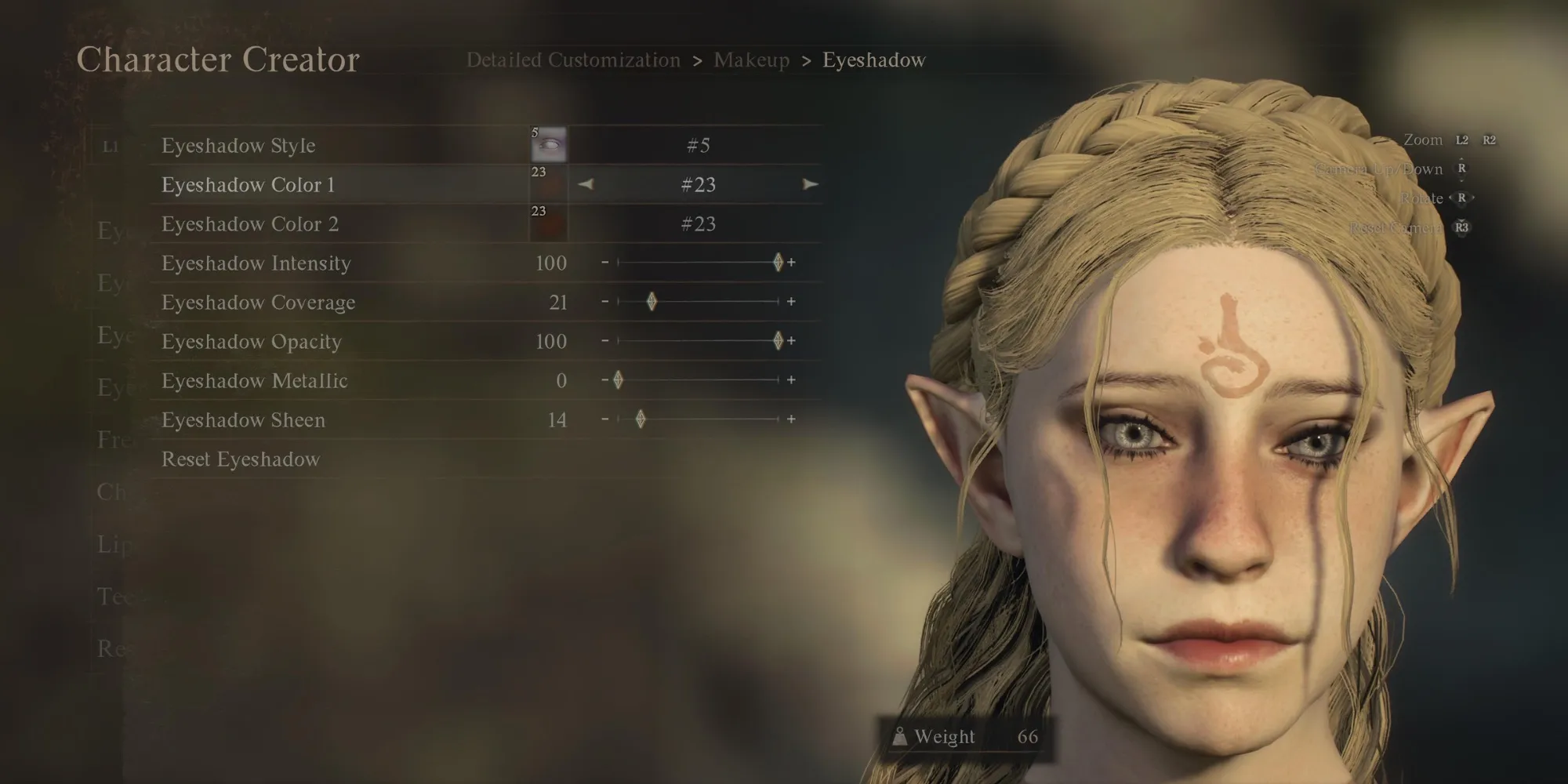 A player looking at eyeshadow in Dragon’s Dogma 2