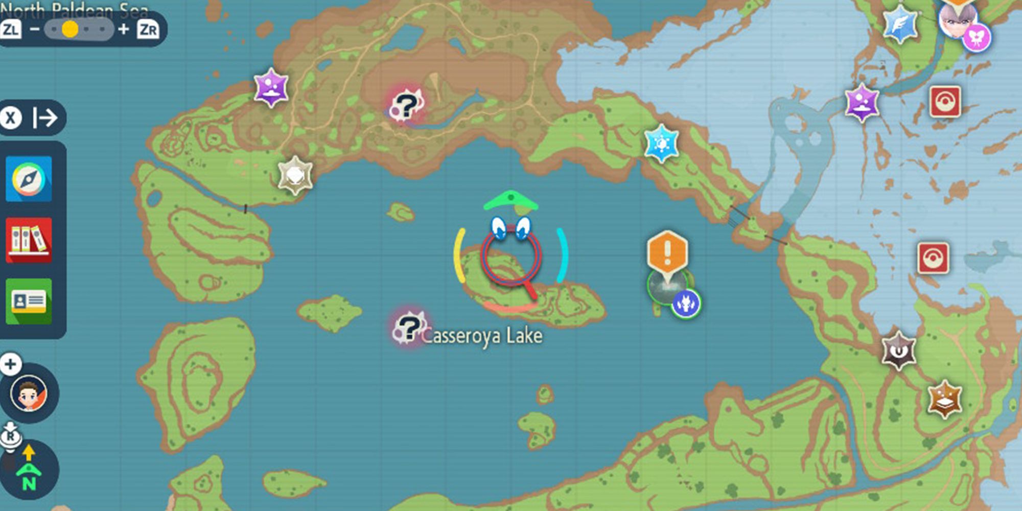 Capture d'écran du lac Casseroya dans Pokemon Écarlate & Violet