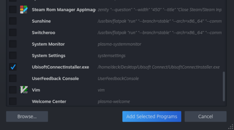 Ubisoft Connect can be installed within the Steam app
