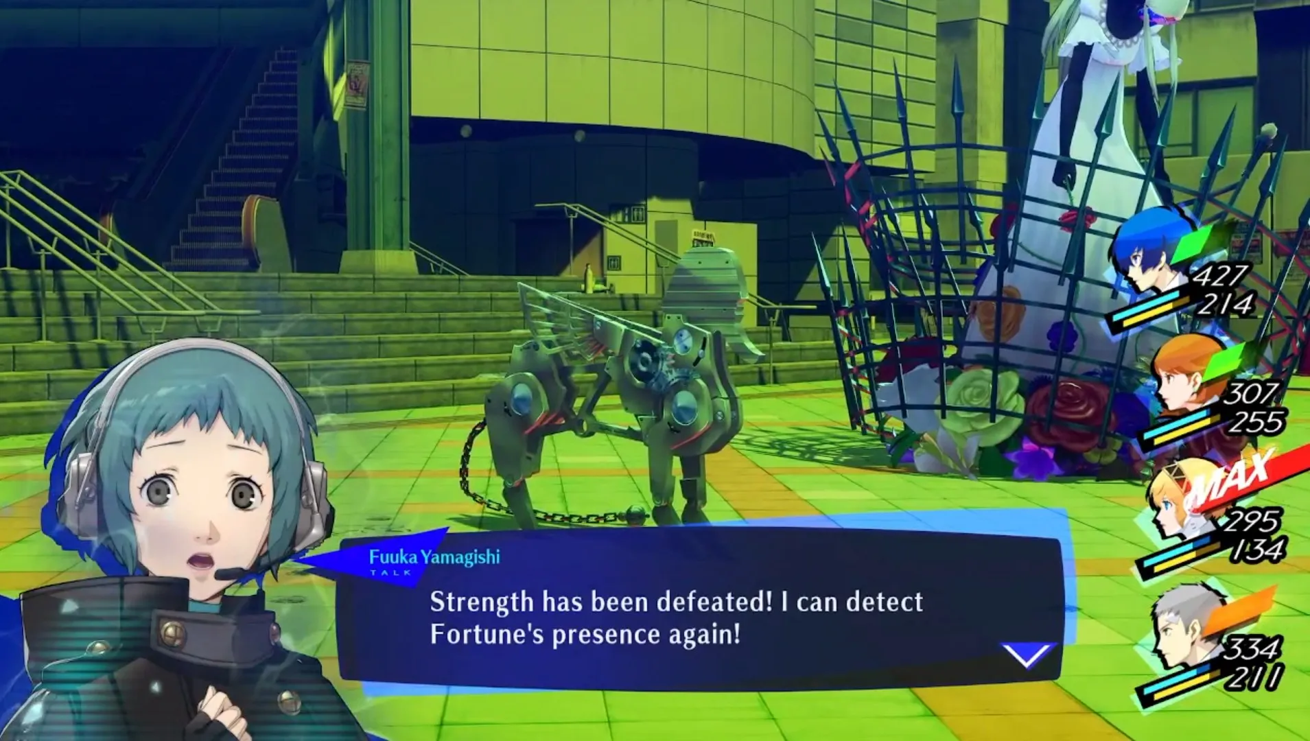 fuuka instruuets the team to attack fortune persona 3 reload p3r