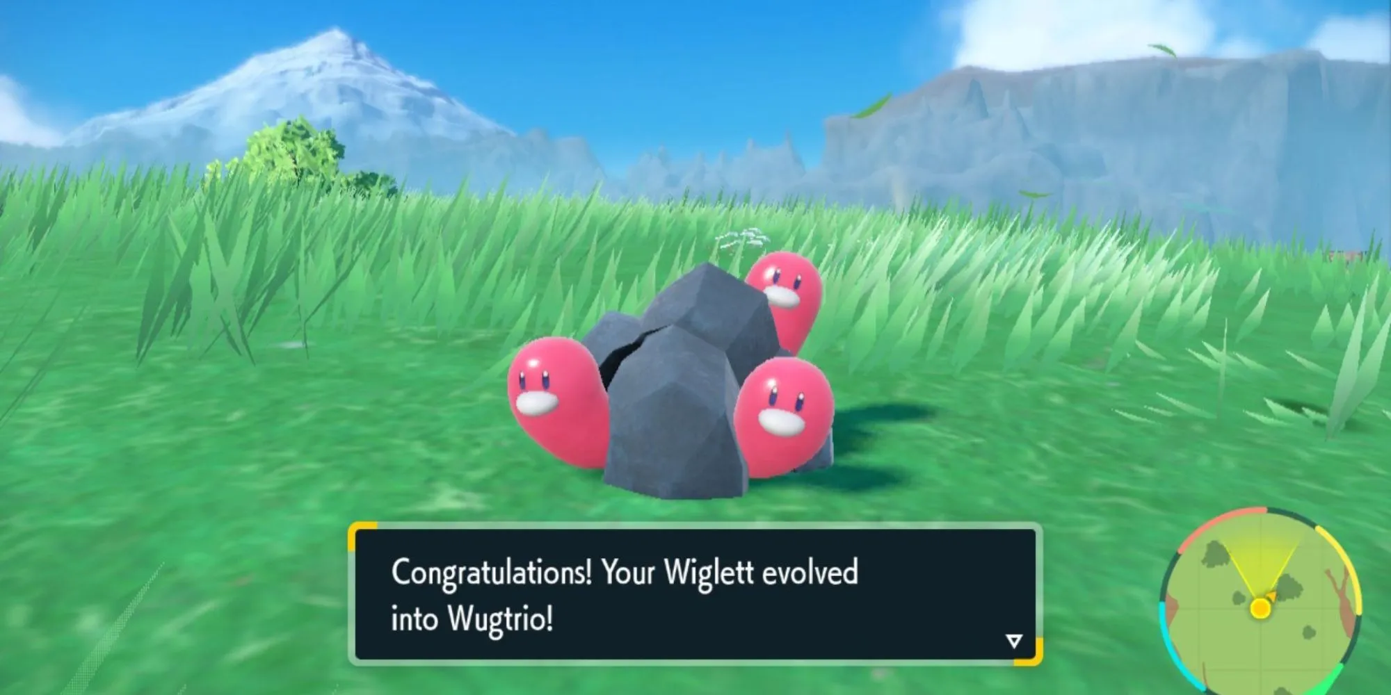 Wiglett evoluciona a Wugtrio en Pokémon Scarlet & Violet