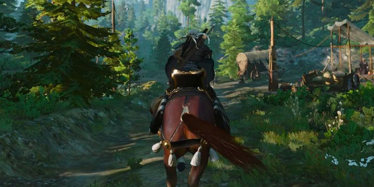 Geralt chevauchant Roach