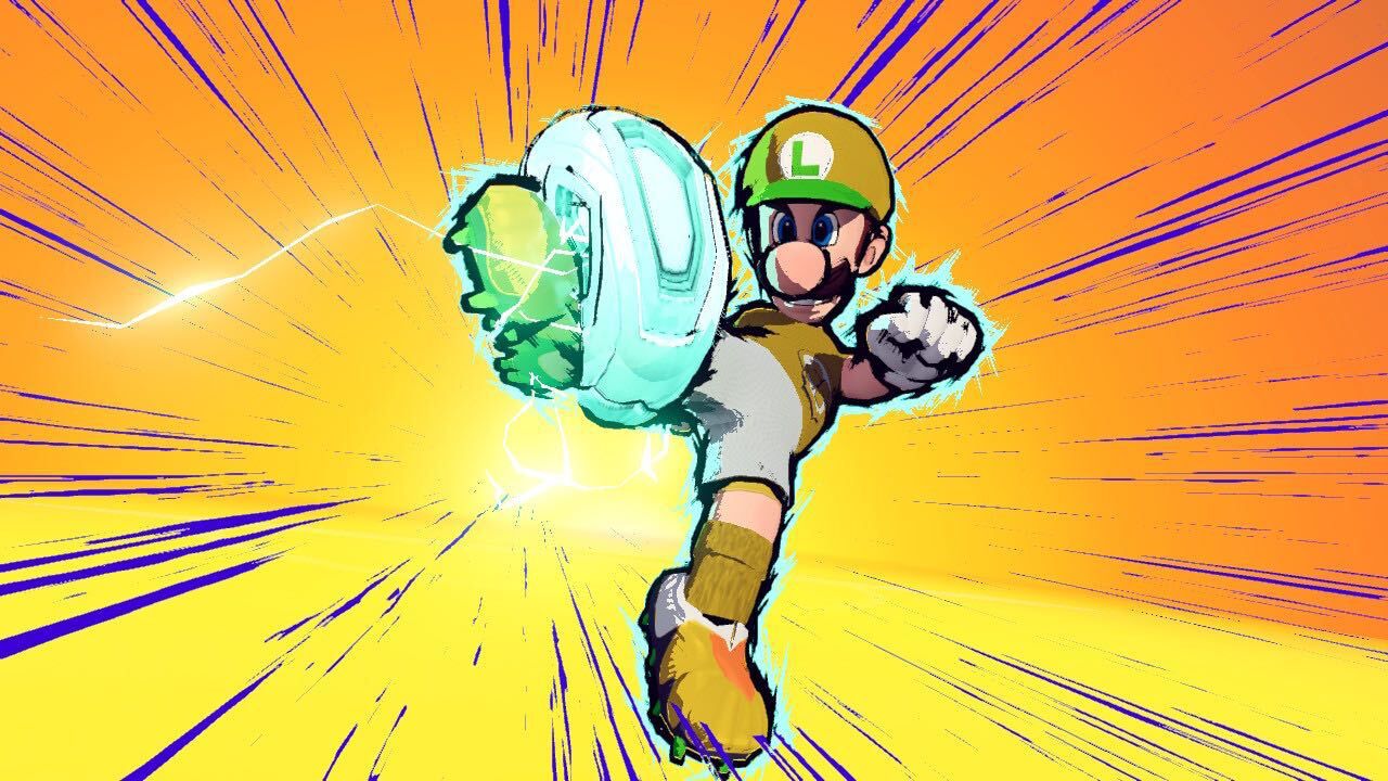 Luigi fa un super colpo in Mario Strikers: Battle League
