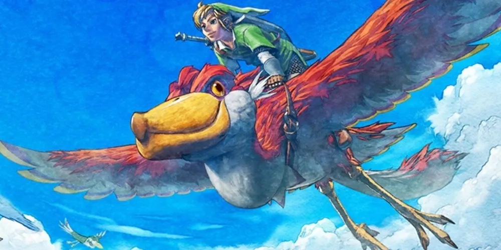 Link Riding On Top Of His Crimson Loftwing
