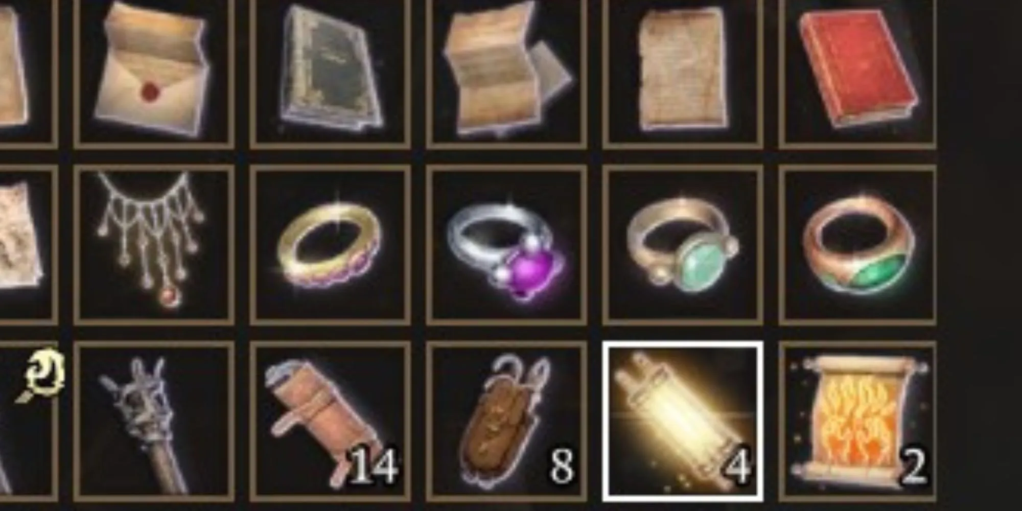 Una gamma di anelli in Baldur’s Gate 3