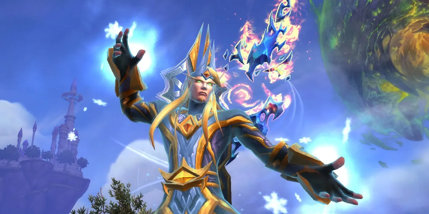 World of Warcraft Elfe de Sang lançant un sort de Mage