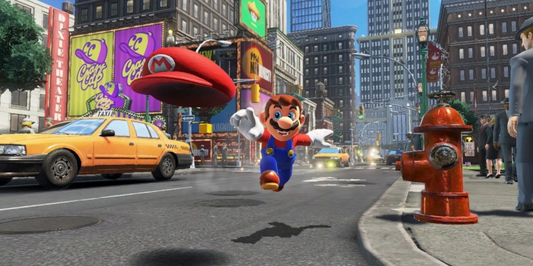 Super Mario Odyssey New Donk City con Mario e Cappy