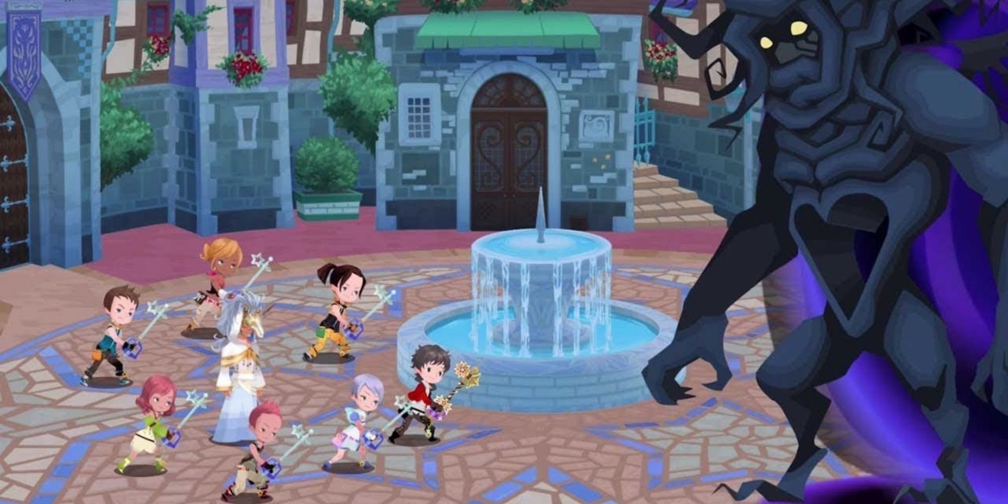 Катсцена с персонажами в Kingdom Hearts Union X