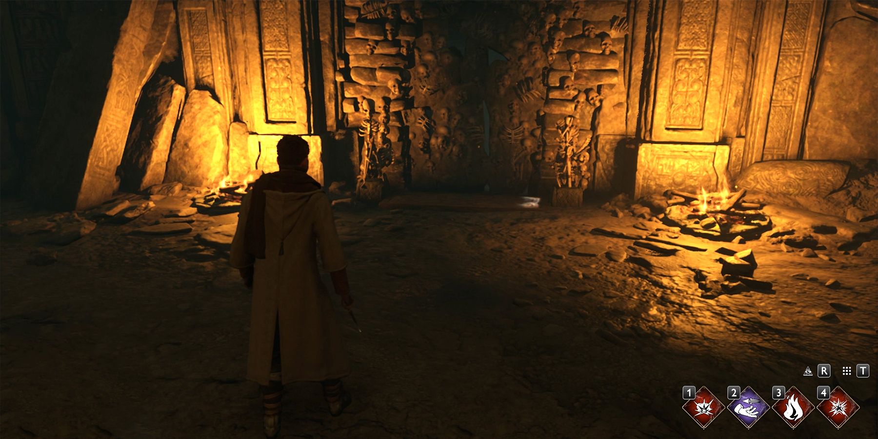 il cancello scheletro all'interno delle catacombe in Hogwarts Legacy